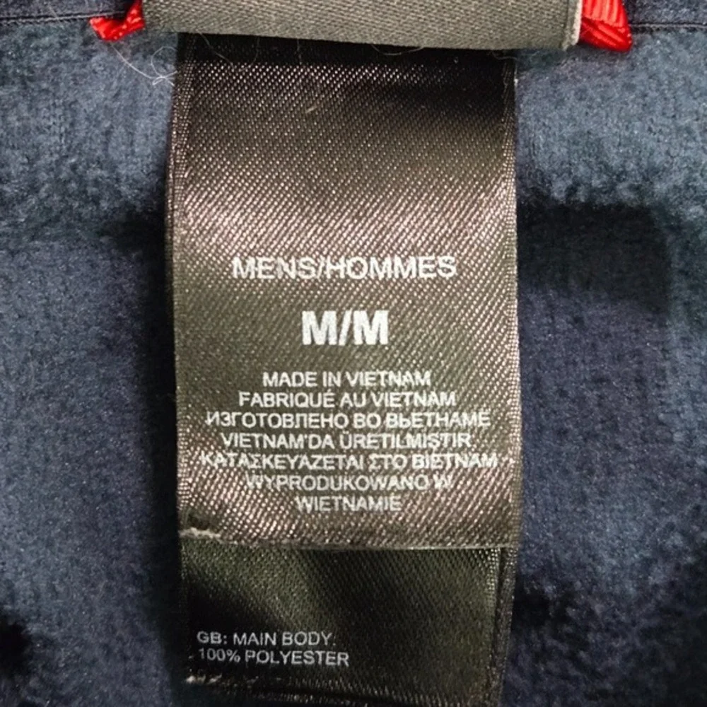 The North Face Men Sweater Medium Blue Fleece Logo 1/4 Zip‎ Mock Neck